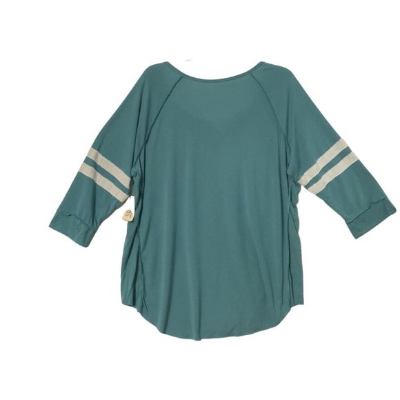 Terra & Sky Blouse Womens Plus Size 2X 20W 22W Blue Green White Scoop Neck Top S - Picture 2 of 11